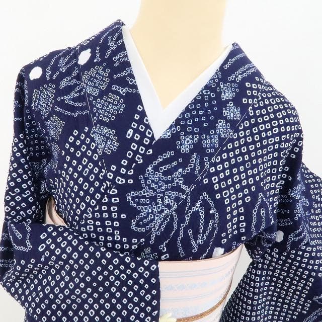 新品 有松鳴海絞り 向日葵 夏着物 仕付け糸付“ヒマワリ”高級浴衣 3857