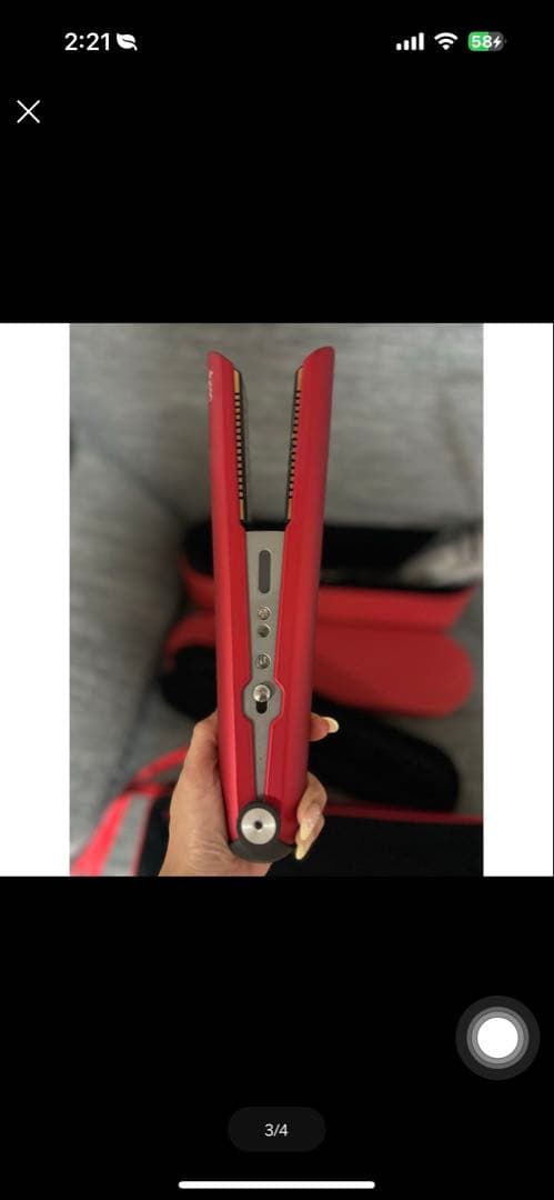 レッド ストレートヘアアイロン 本体