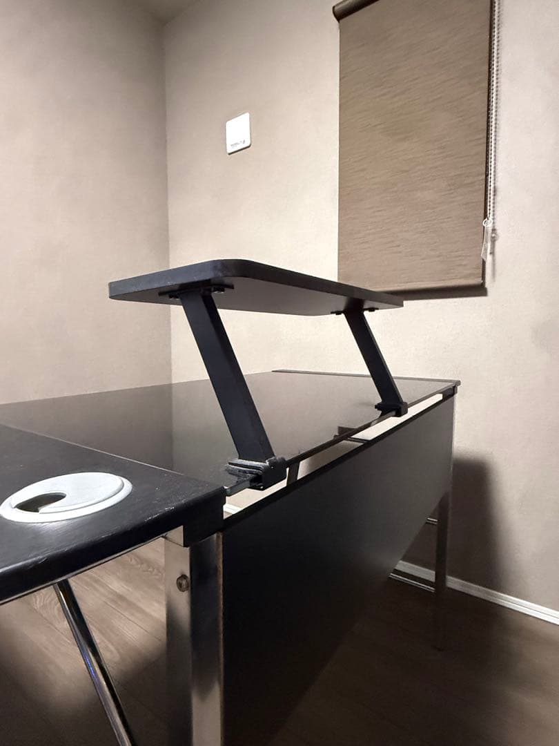 不二貿易パソコンデスクPCデスクブラック勉強机強化ガラス キーボードトレイ付