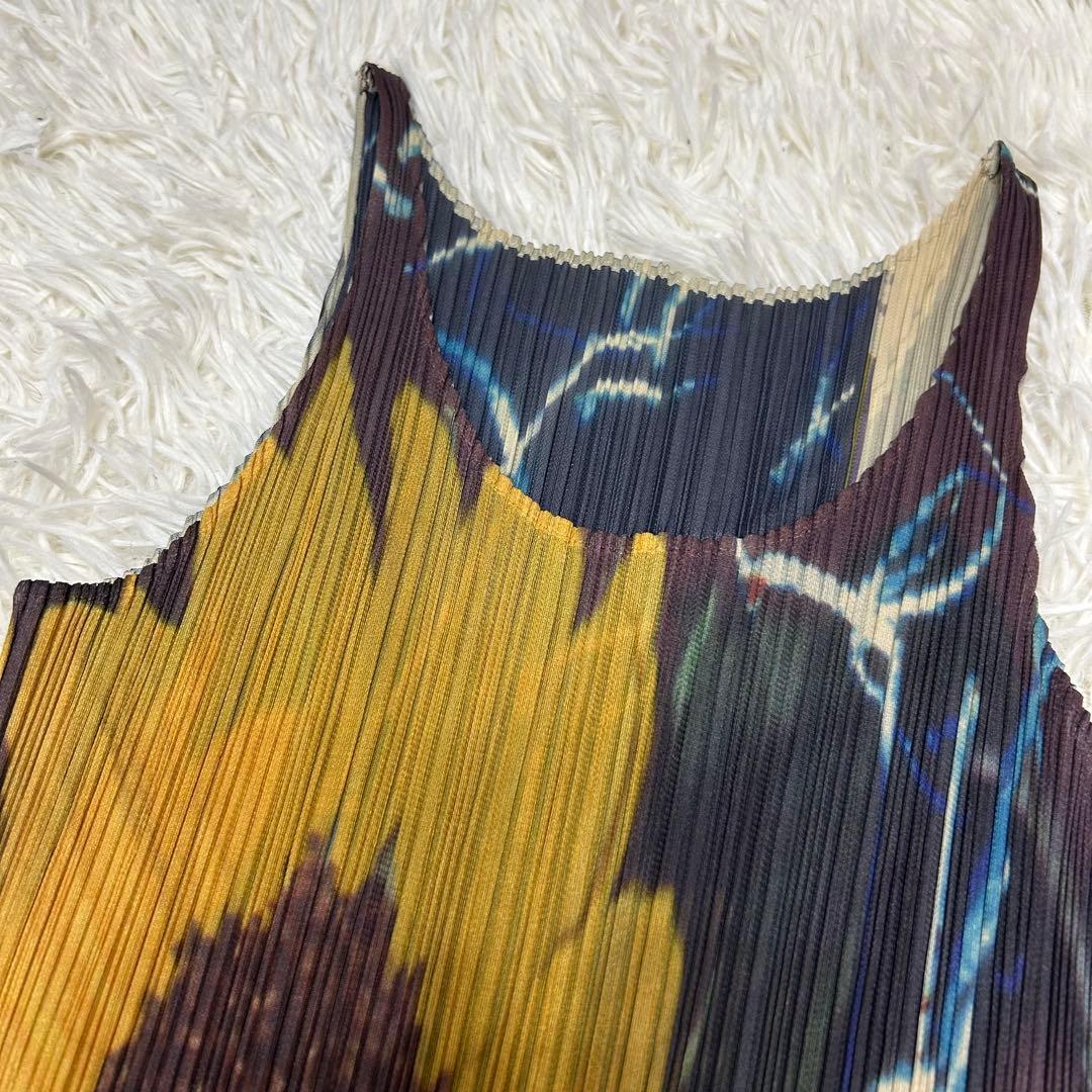 PLEATS PLEASE 97SS 荒木経惟 ひまわり 転写 ワンピース