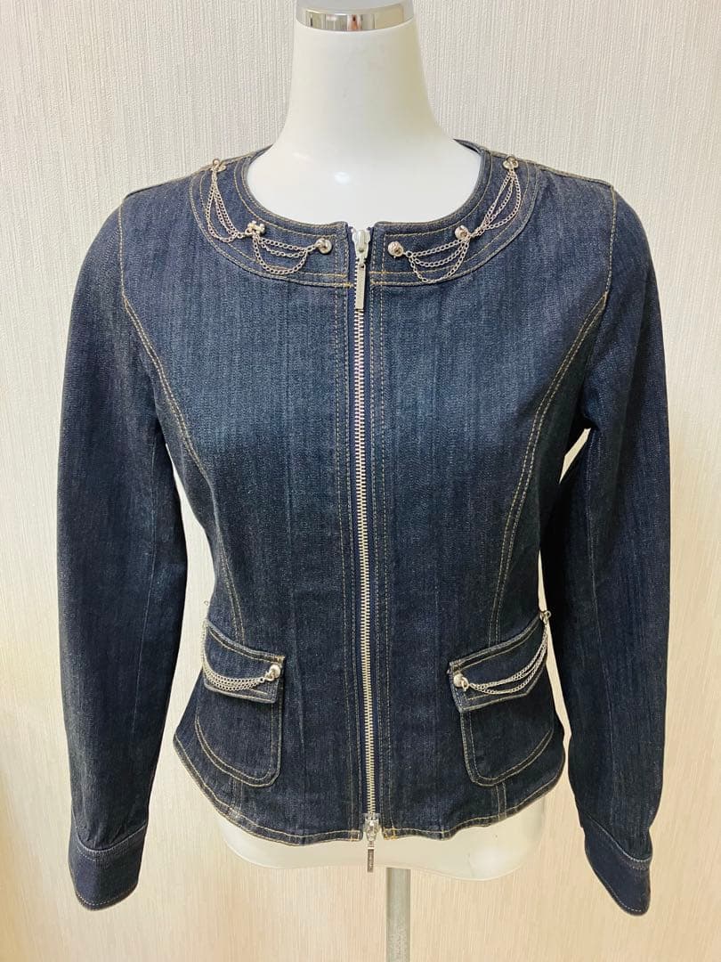 美品　Courreges クレージュ ロゴ ジップ　ジージャン　M