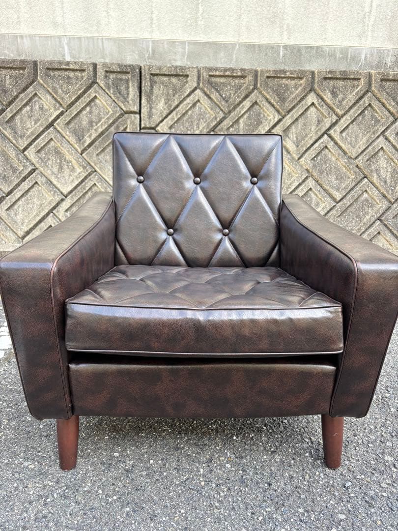 【カリモク】 ロビーチェア　 1人掛け　ソファ 　アームチェア 　ダークブラウン