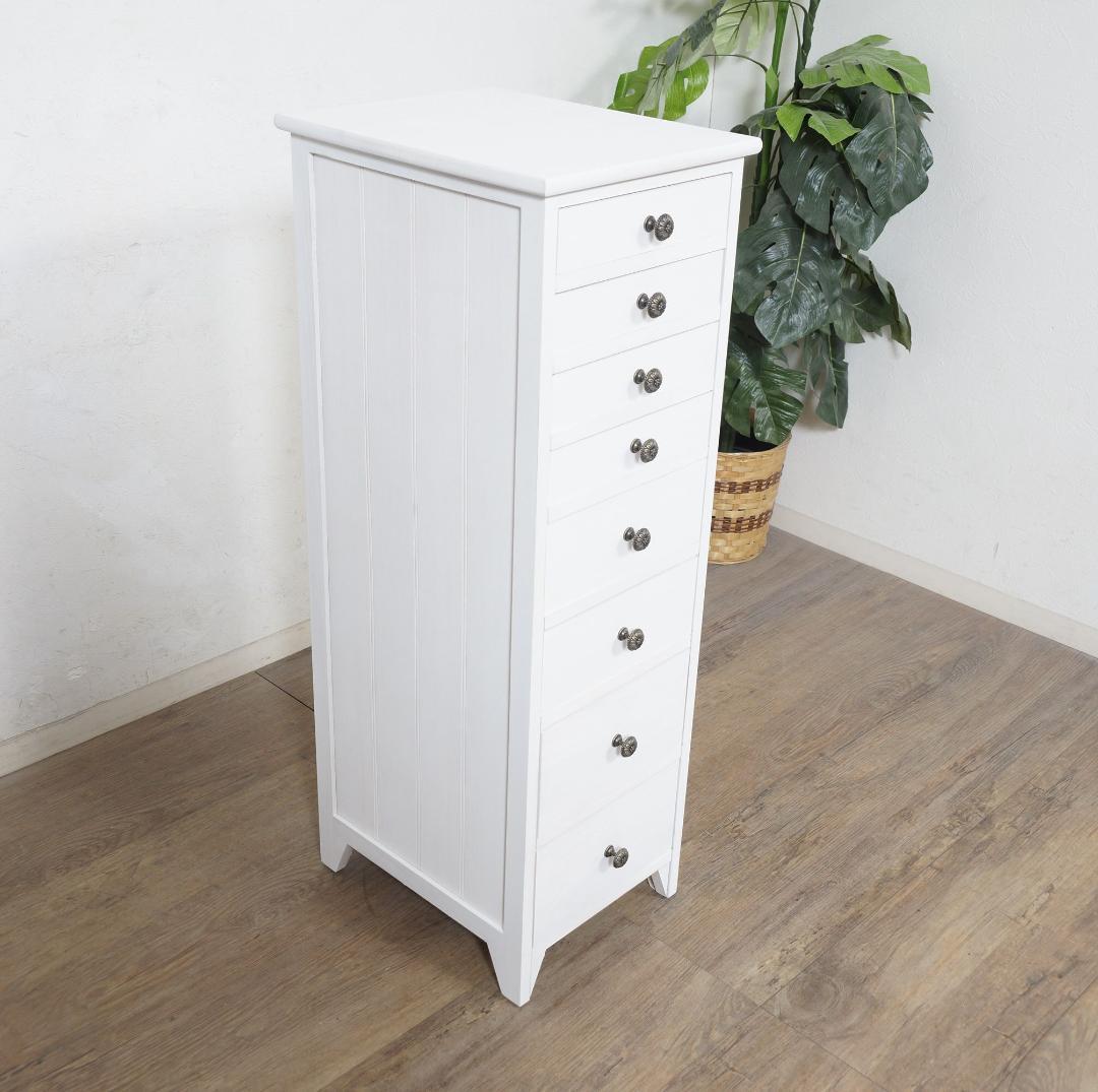 桐製　 隙間ラック　箪笥　整理タンス　書類チェスト　8段　収納　完成品