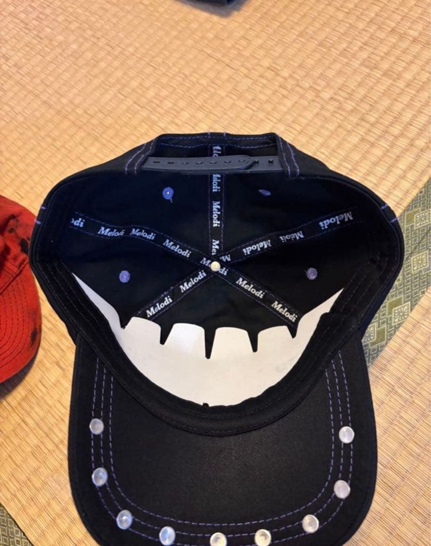 ec melodi BlackPurple Star Studded キャップ