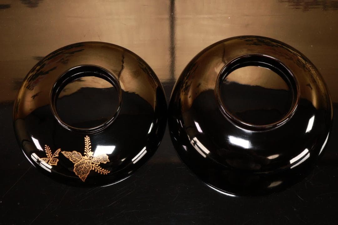 tatsuya　BJ133　時代輪島　加賀蒔絵　鶏図　吸物椀　十一客　木製