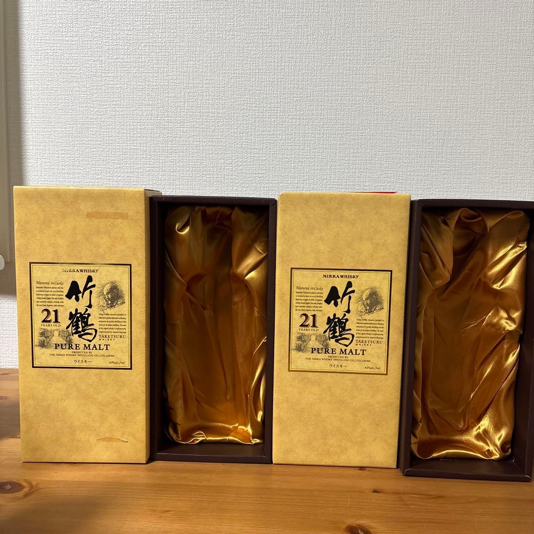 ニッカウイスキー 竹鶴21年 ピュアモルト 4点セット　未開栓　箱２点付き