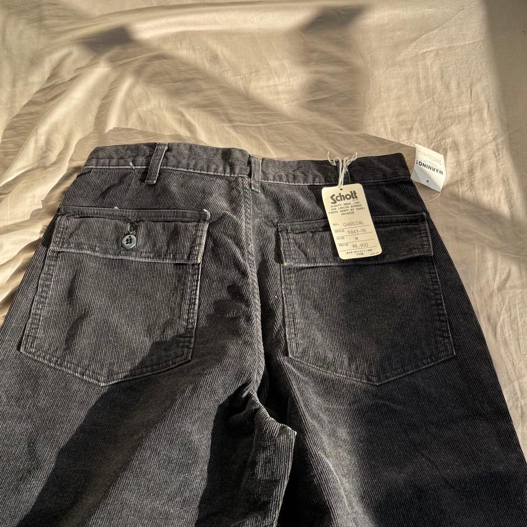 【日本製】Schott 黒 コーデュロイ ワークパンツ