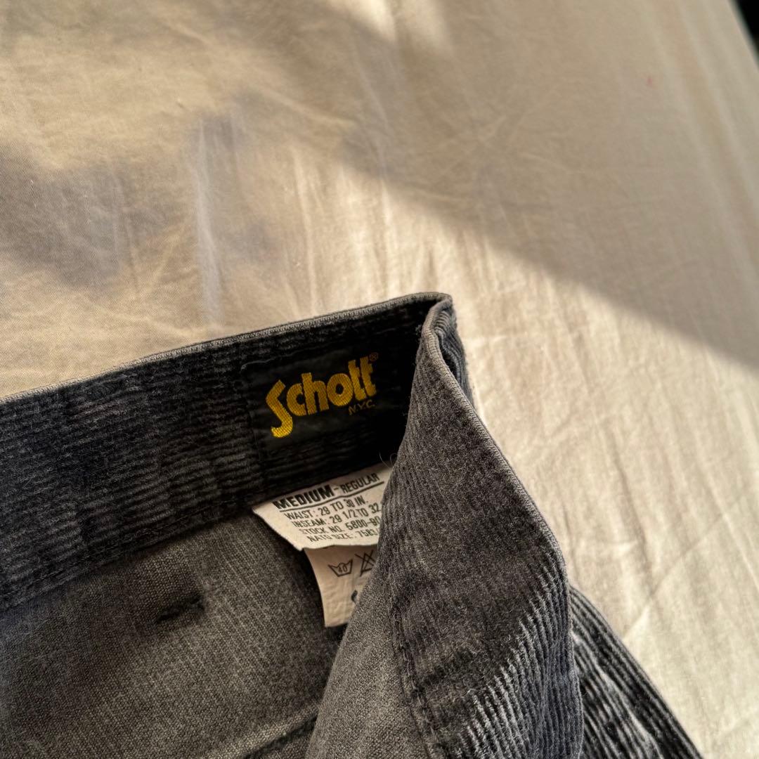 【日本製】Schott 黒 コーデュロイ ワークパンツ