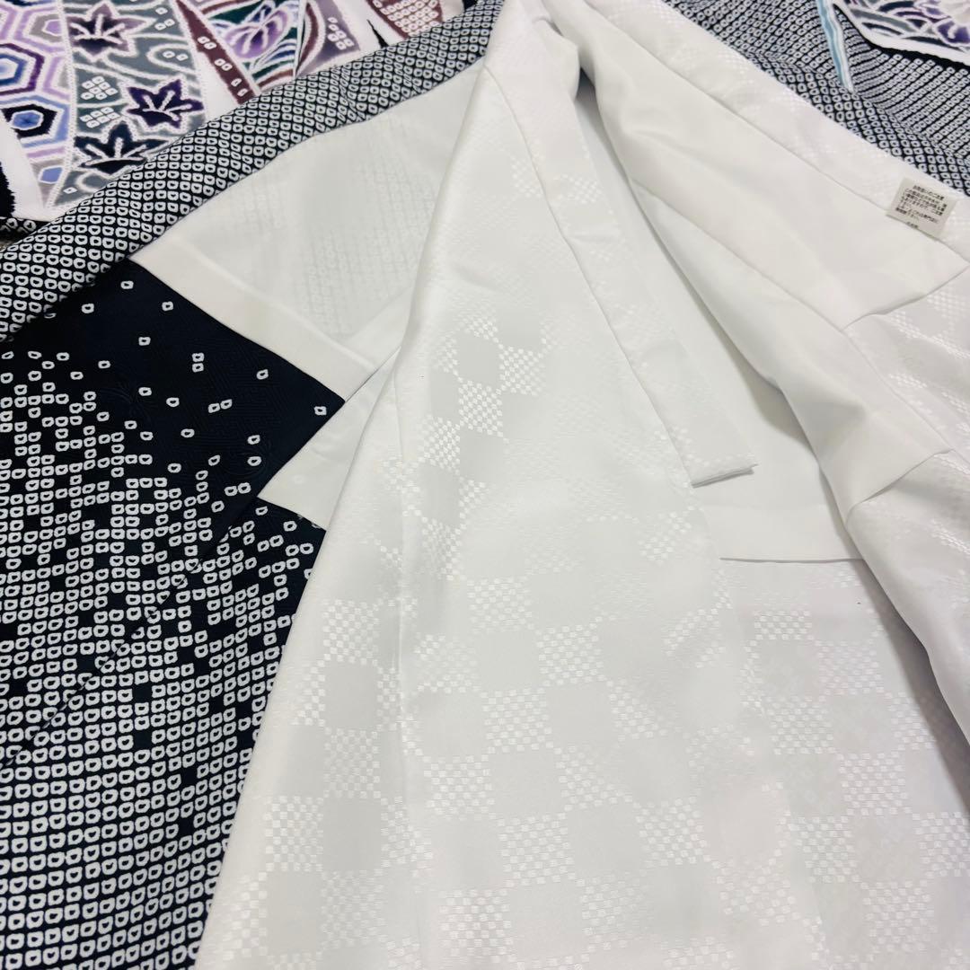 【新品】日本製 お宮参り 産着 総疋田鹿子模様柄 黒色 刺繍入り 合繊 祝着