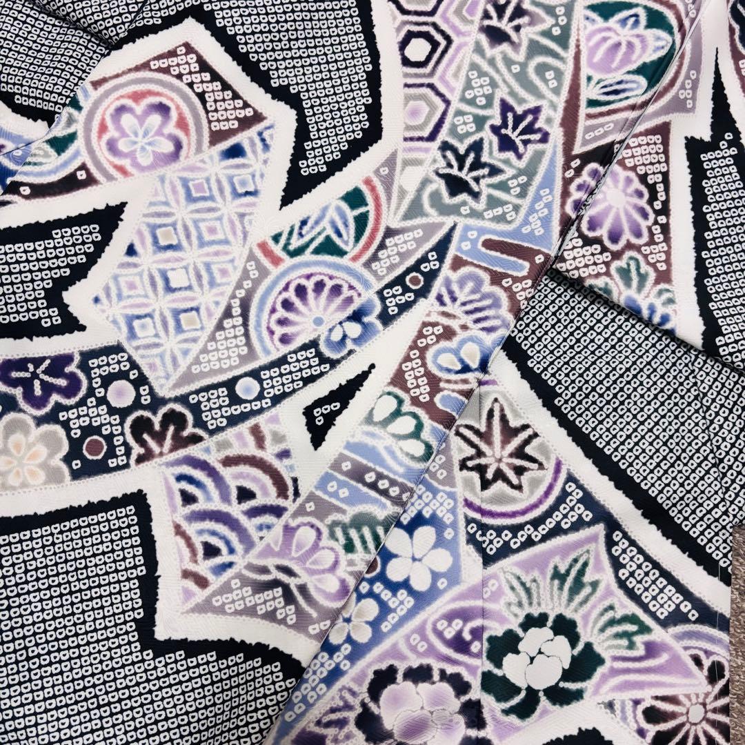 【新品】日本製 お宮参り 産着 総疋田鹿子模様柄 黒色 刺繍入り 合繊 祝着