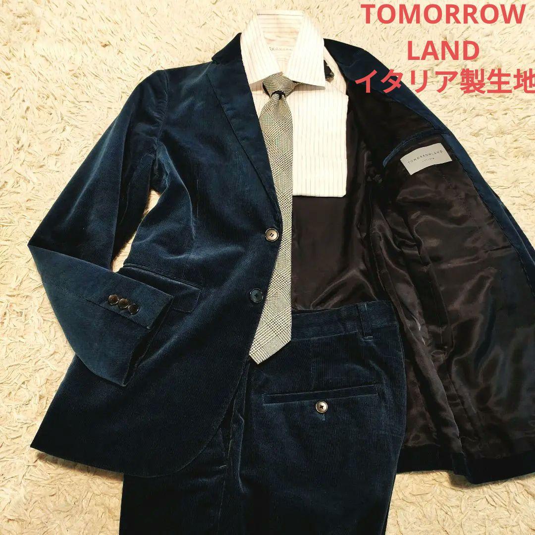 トゥモローランド セットアップ スーツ ネイビー コットン イタリア製生地 希少