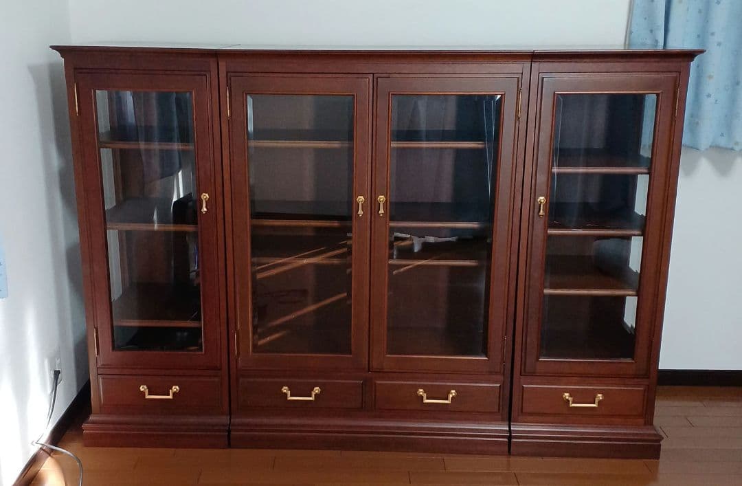 【マルニ】コーナーキャビネット　サイドキャビネット　飾り棚　地中海　左