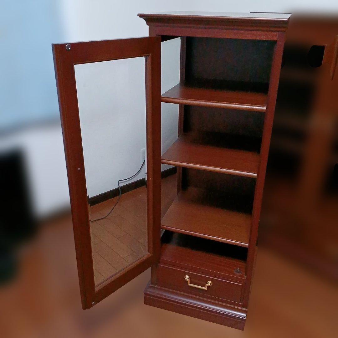 【マルニ】コーナーキャビネット　サイドキャビネット　飾り棚　地中海　左