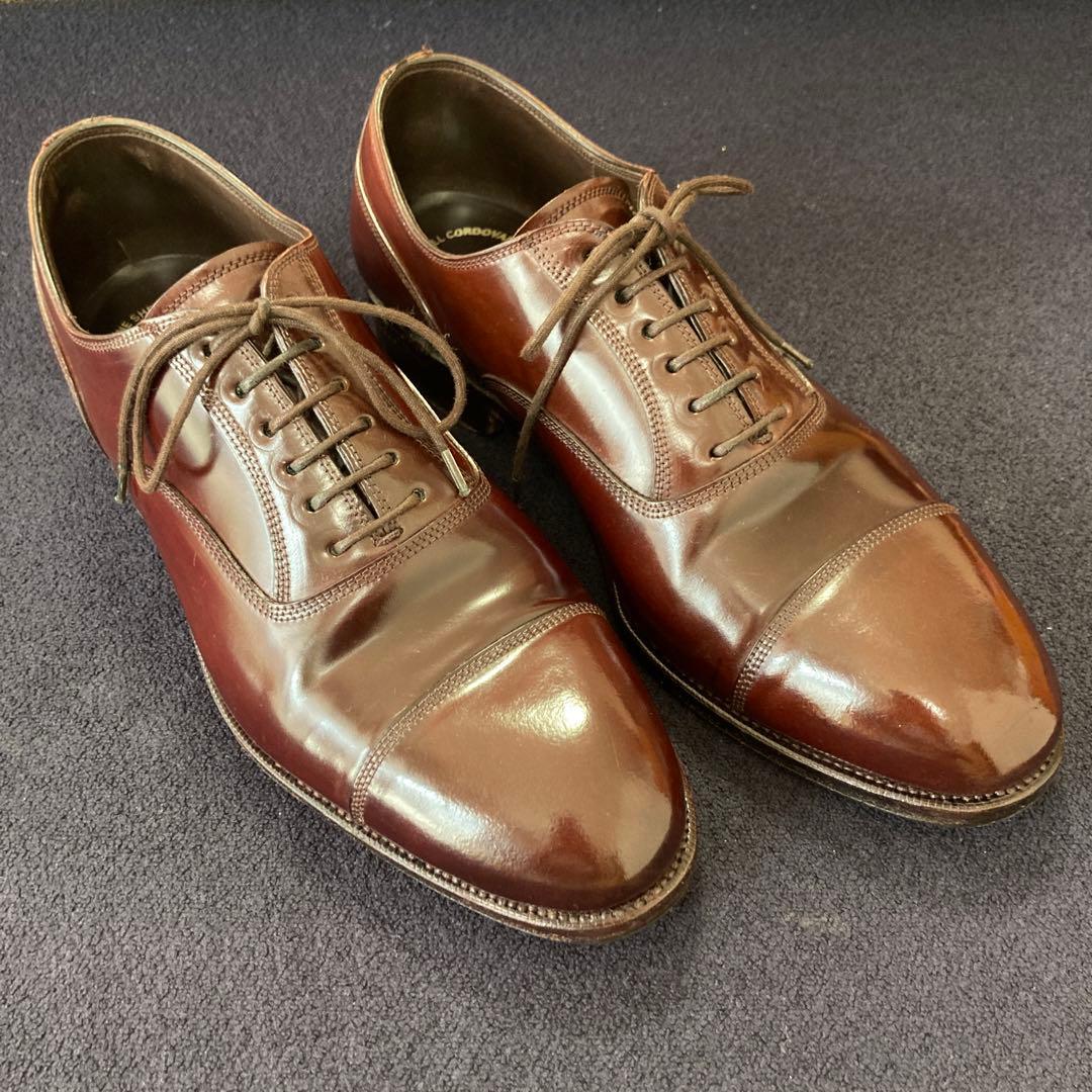 【えむと】カルミナCARMINAシェルコードバンストレートチップ7ボルドー