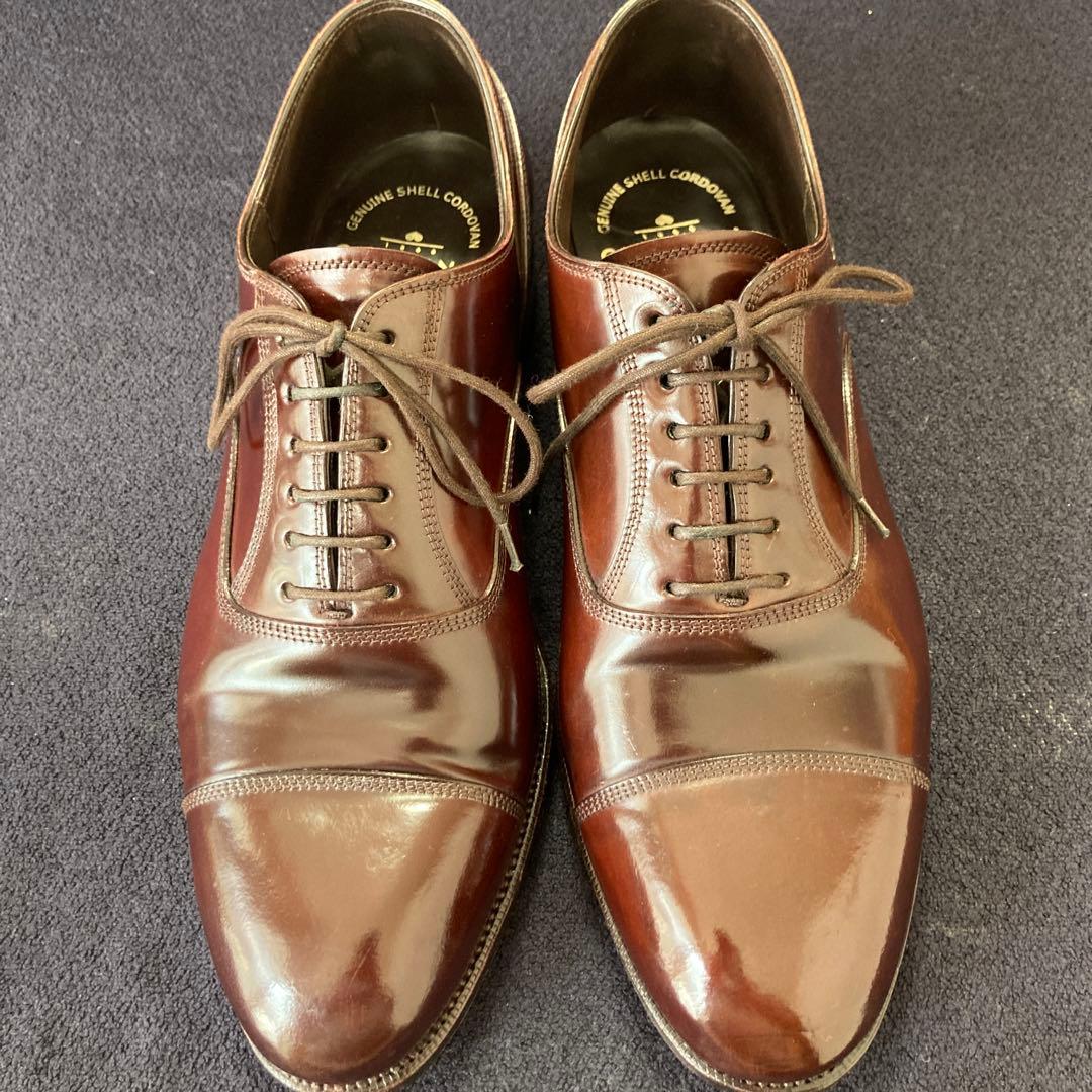 【えむと】カルミナCARMINAシェルコードバンストレートチップ7ボルドー