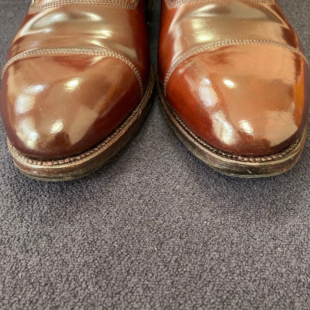 【えむと】カルミナCARMINAシェルコードバンストレートチップ7ボルドー