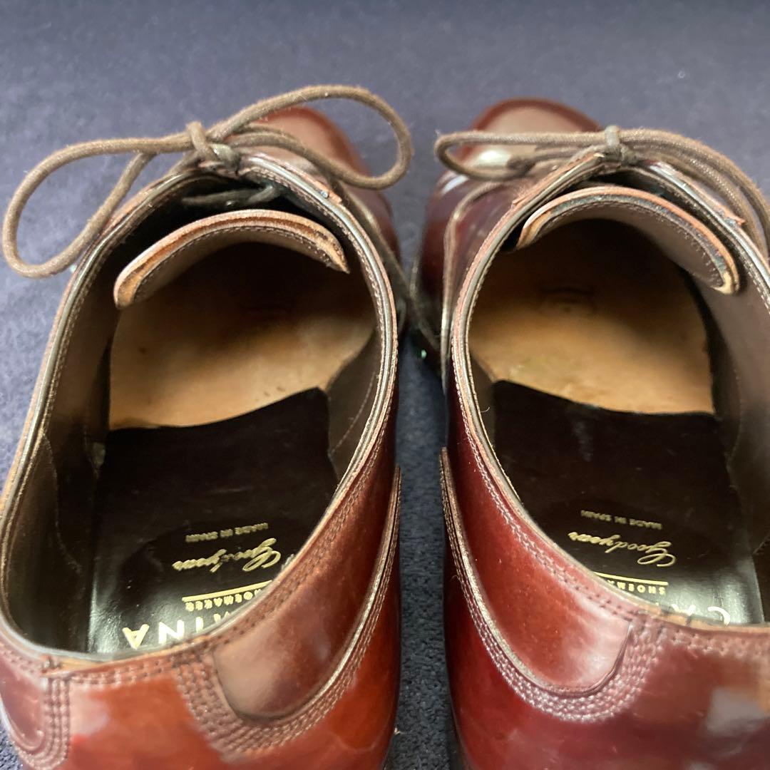 【えむと】カルミナCARMINAシェルコードバンストレートチップ7ボルドー