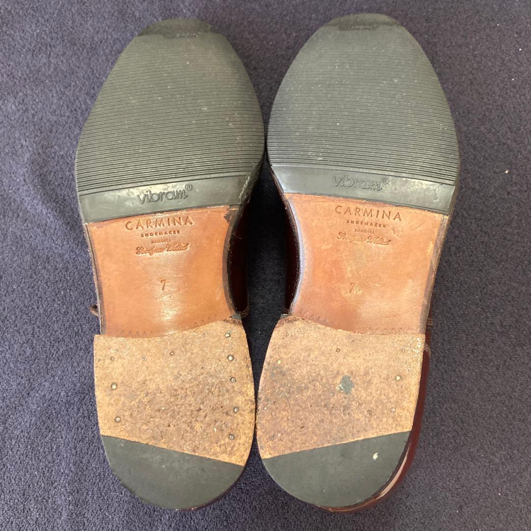 【えむと】カルミナCARMINAシェルコードバンストレートチップ7ボルドー