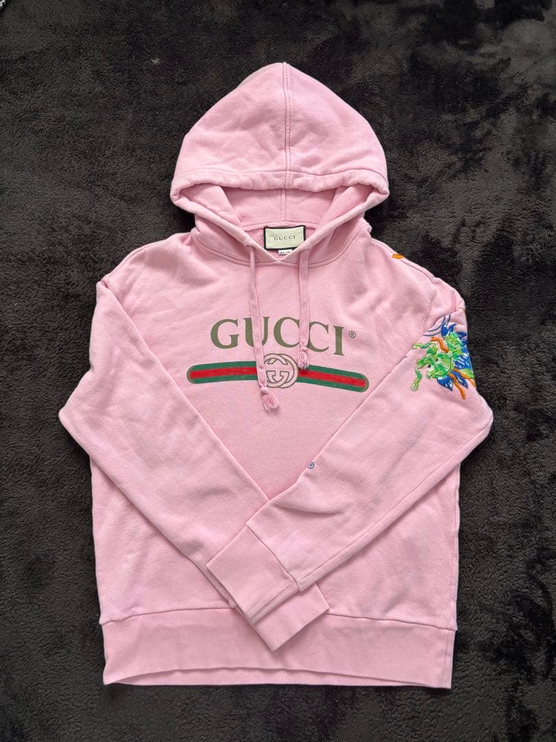 GUCCI ピンク フード付きパーカー S