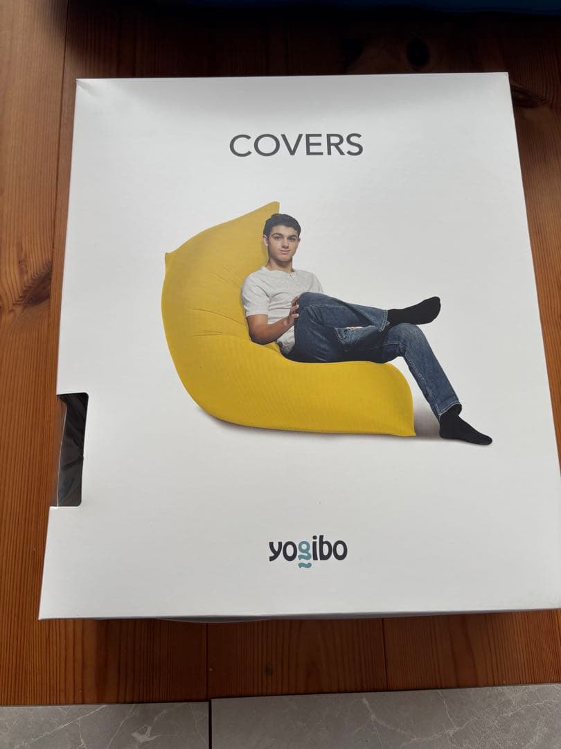 ヨギボー　オットマン　アクアブルー　★新品変えカバー　ネイビーブルー付き