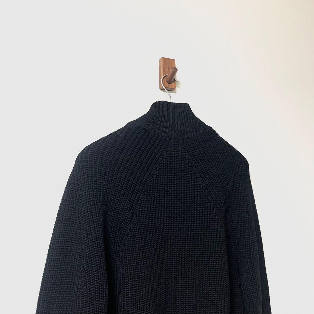 タグ付き未使用 23AW BATONER ドライバーズニット ウール ブラック