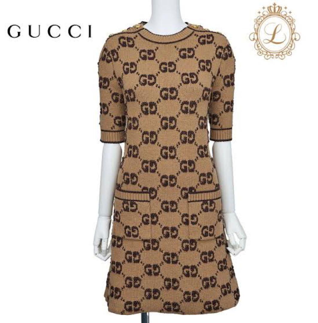 GUCCI GGロゴ ニット ワンピース Mサイズ