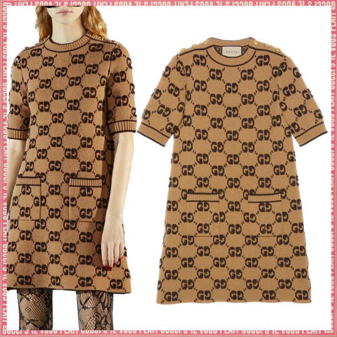 GUCCI GGロゴ ニット ワンピース Mサイズ