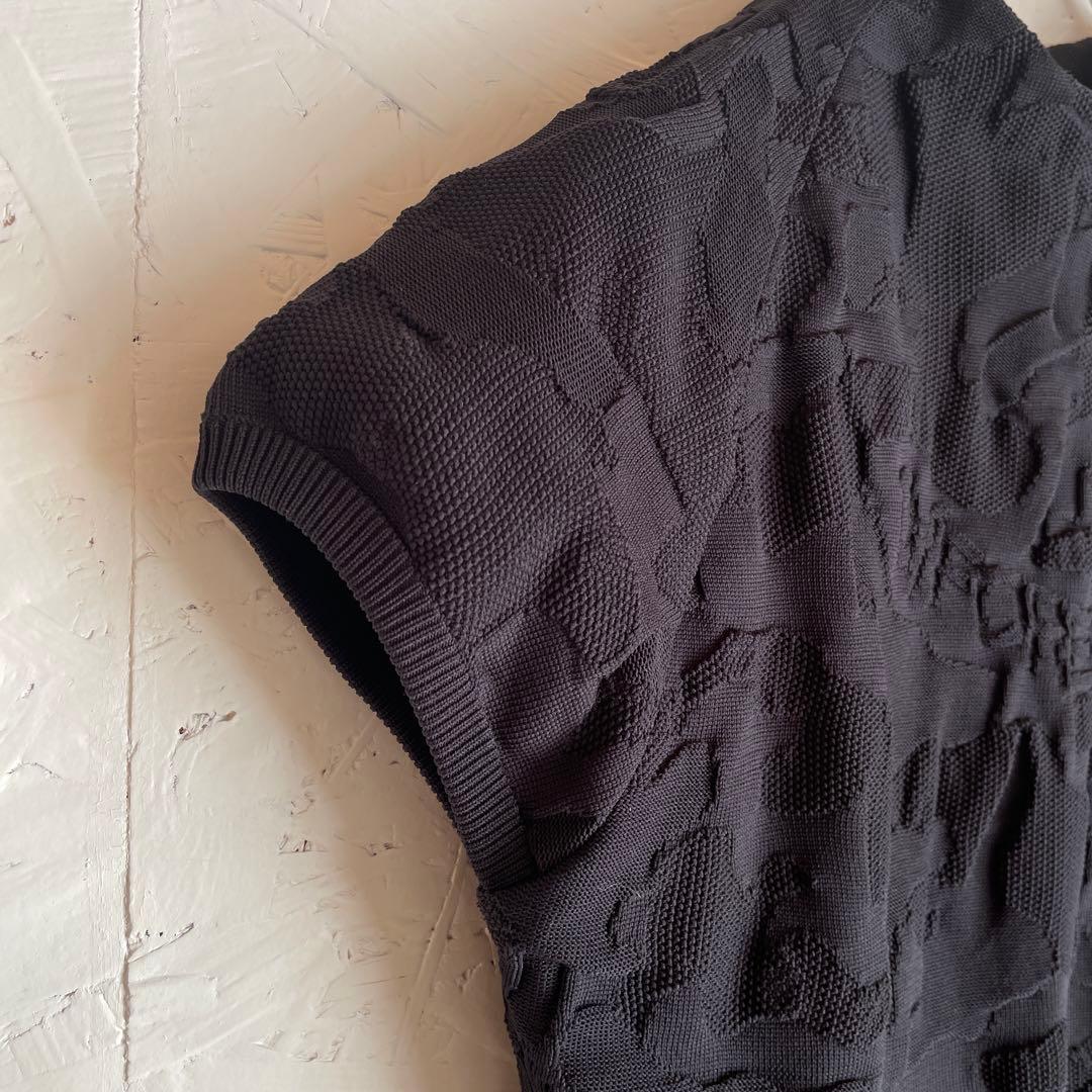 程度良好 ゴルフウェア【G/FORE】半袖ジャガードニットワンピース　黒　38