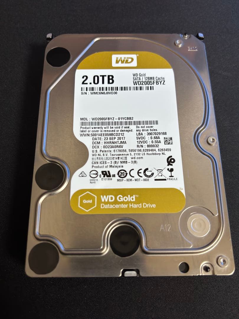 Western Digital WD Gold HDD 3.5インチ 2TB
