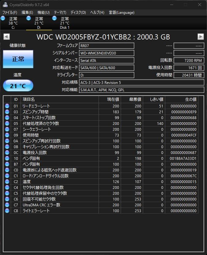 Western Digital WD Gold HDD 3.5インチ 2TB
