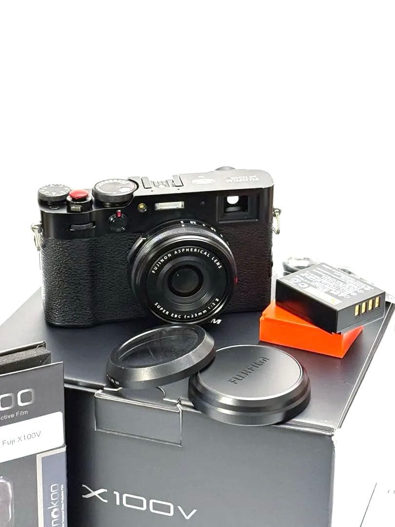 ［自作ミストフィルター、予備バッテリー、フィルム付き］x100v 富士フィルム