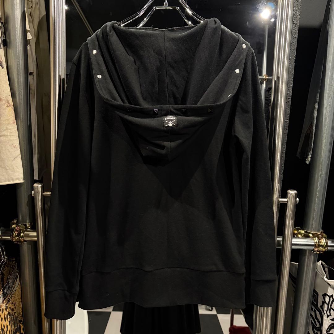 スーパーラバーズ　ハイネックジップアップパーカー　ドクロ　グランジ