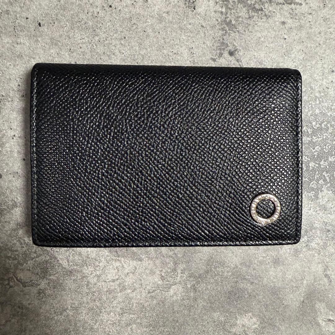 ブルガリ　BVLGARI　黒　レザー　名刺入れ　カードケース