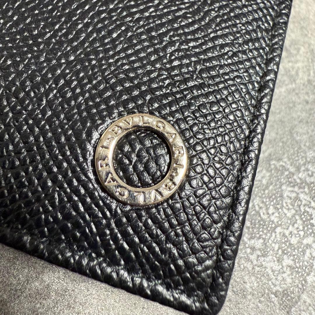 ブルガリ　BVLGARI　黒　レザー　名刺入れ　カードケース