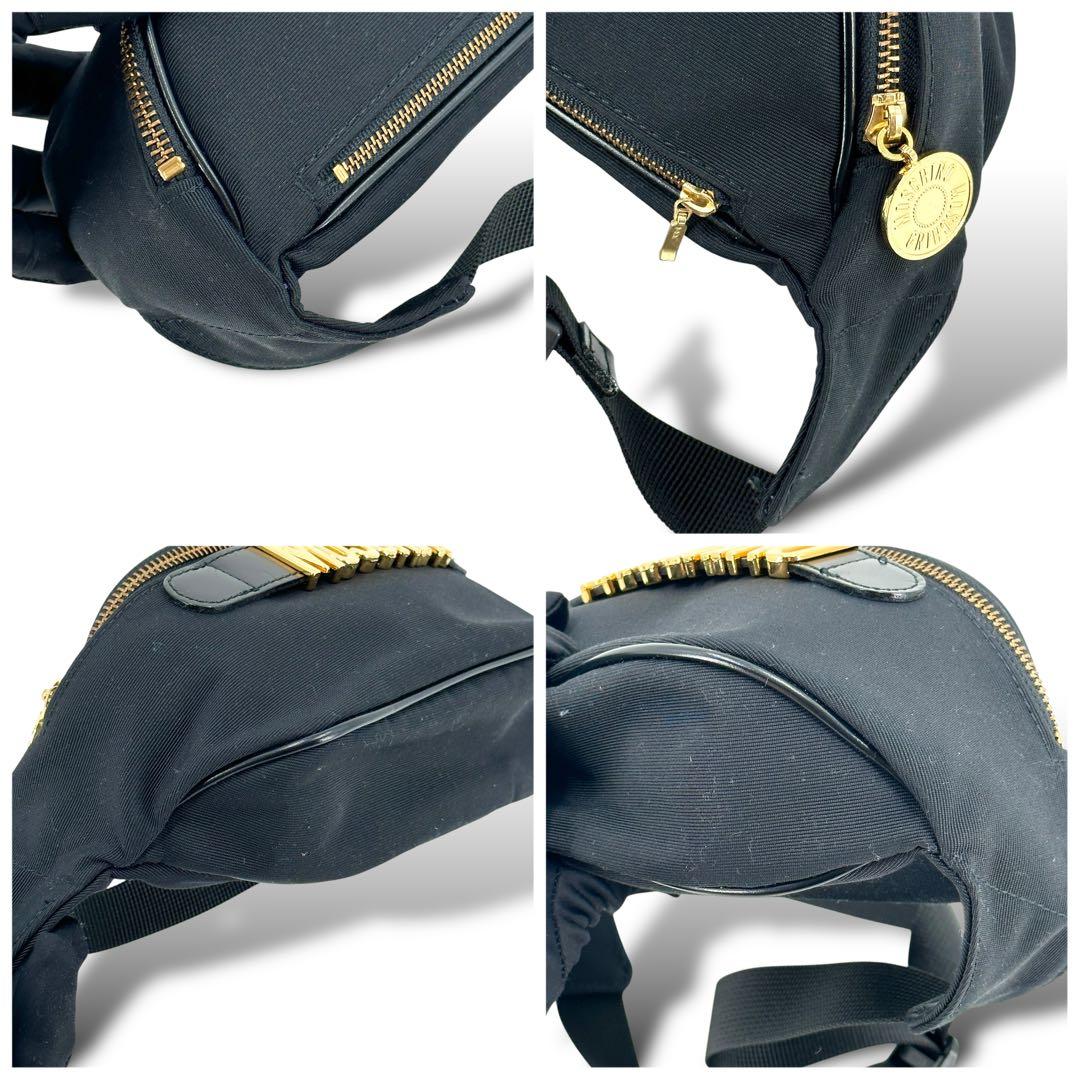 希少 未使用級 モスキーノ ビックロゴ ウエストバッグ ボディバッグ G金具