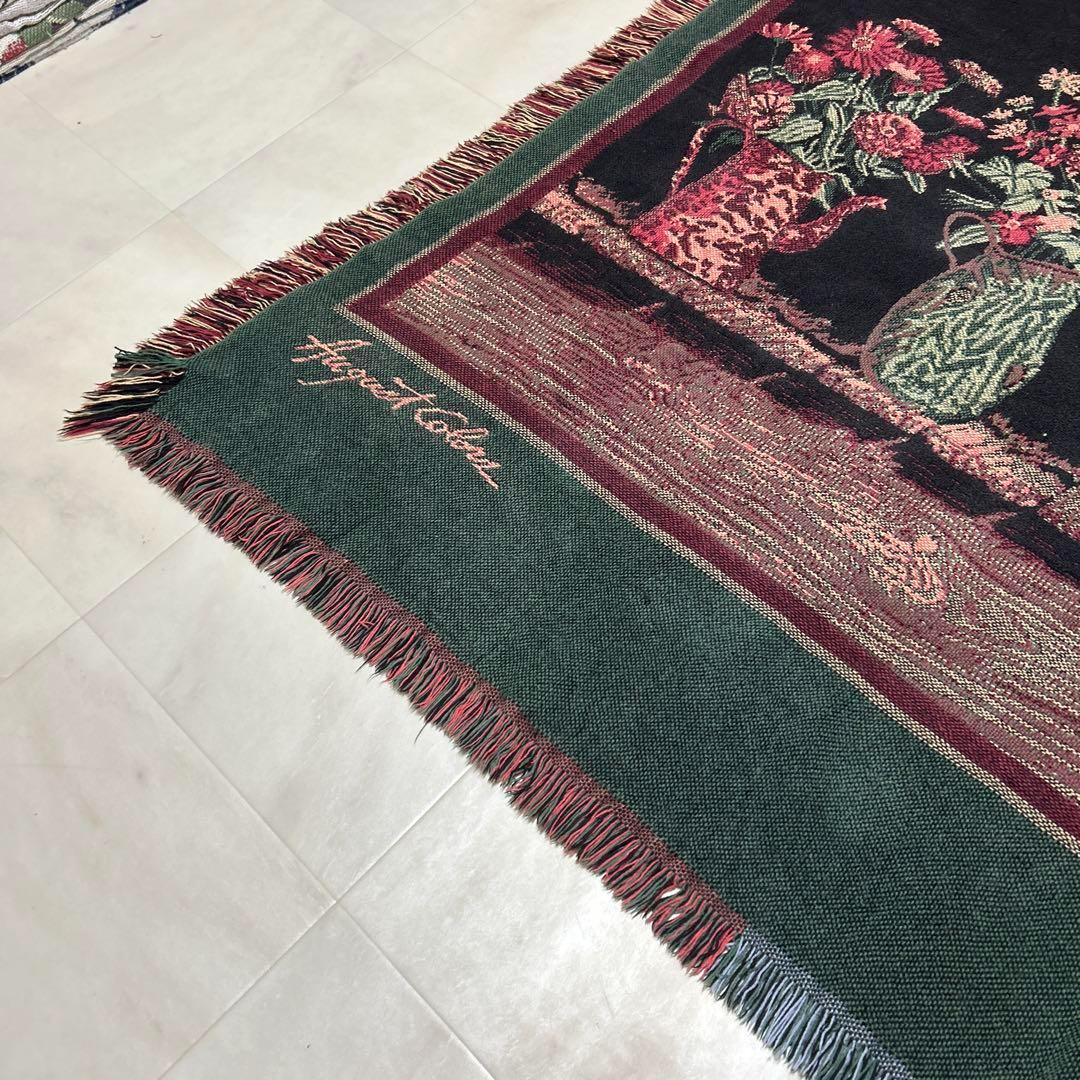 花　花瓶　マルチカバー　ソファーカバー　ヴィンテージラグ　120x165