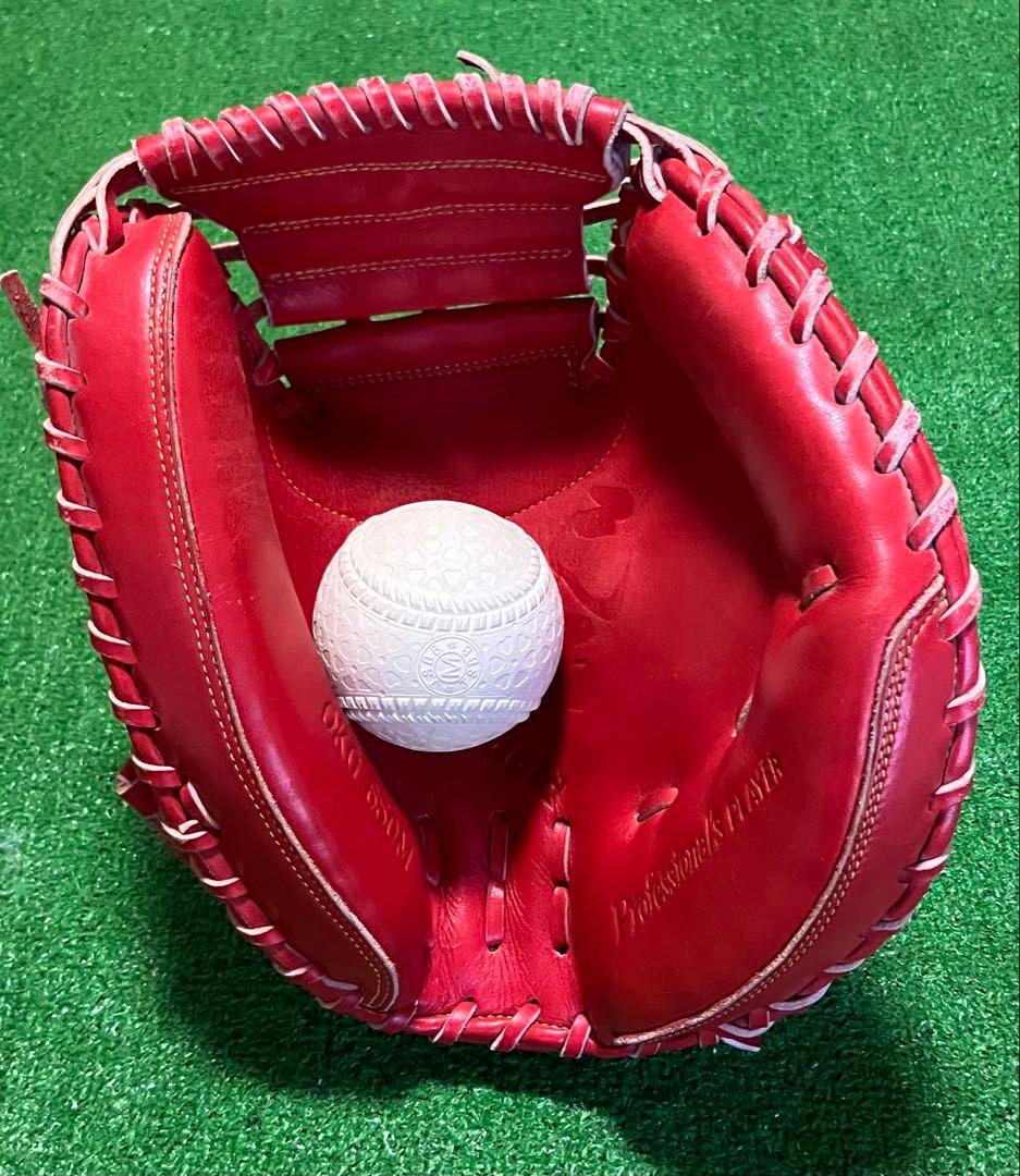 一般 軟式野球 キャッチャーミット ハイゴールド 己極 レッド Hi-GOLD