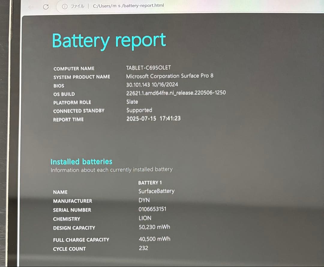 【mami】Surface Pro 8 ［i5/8GB/256GB］