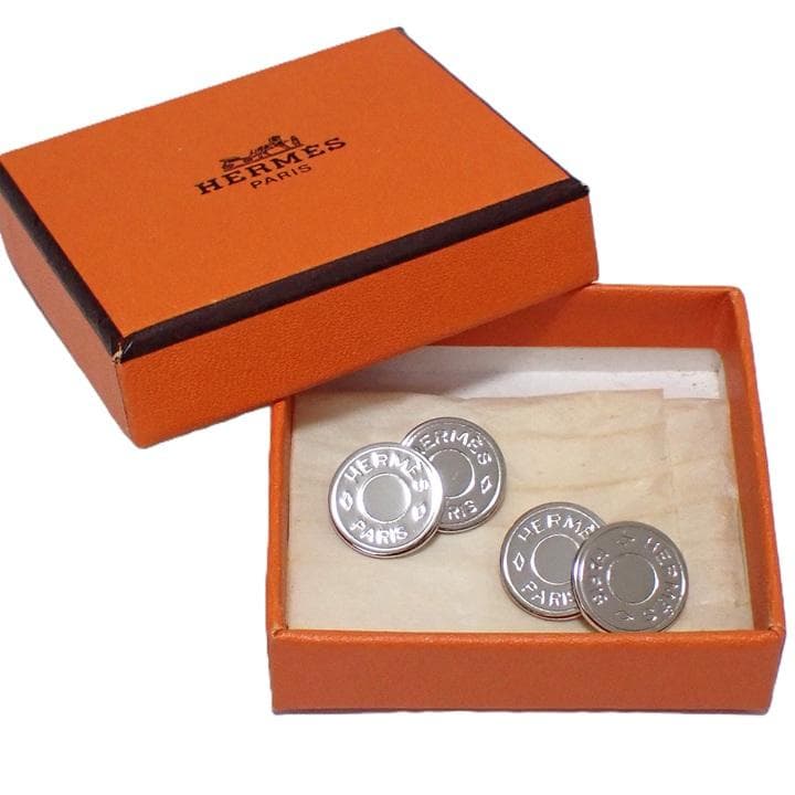 美品 HERMES エルメス セリエ カフスボタン シルバーカラー カフリンクス