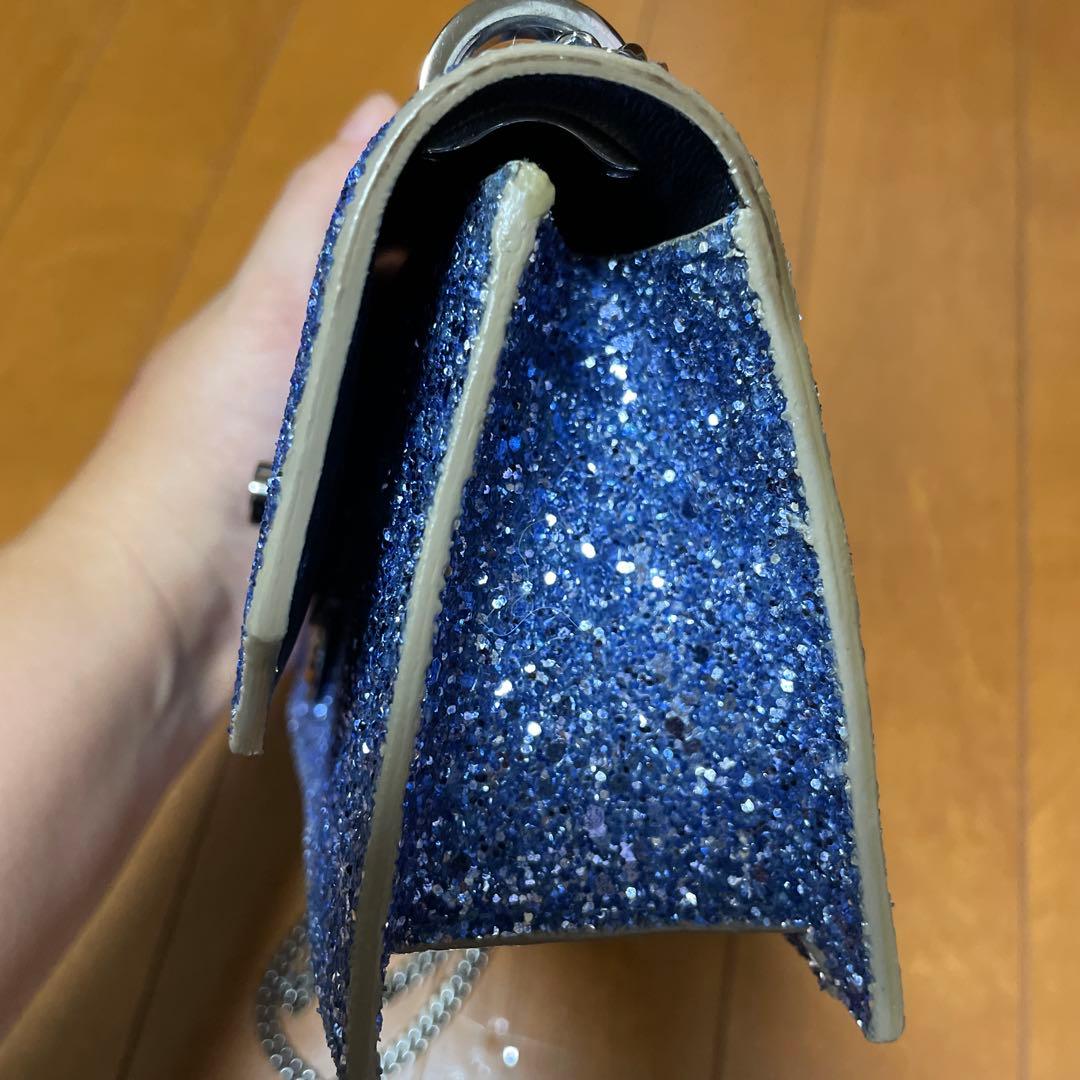 ジミーチュウ　パーティーバッグ　グリッター　ブルー