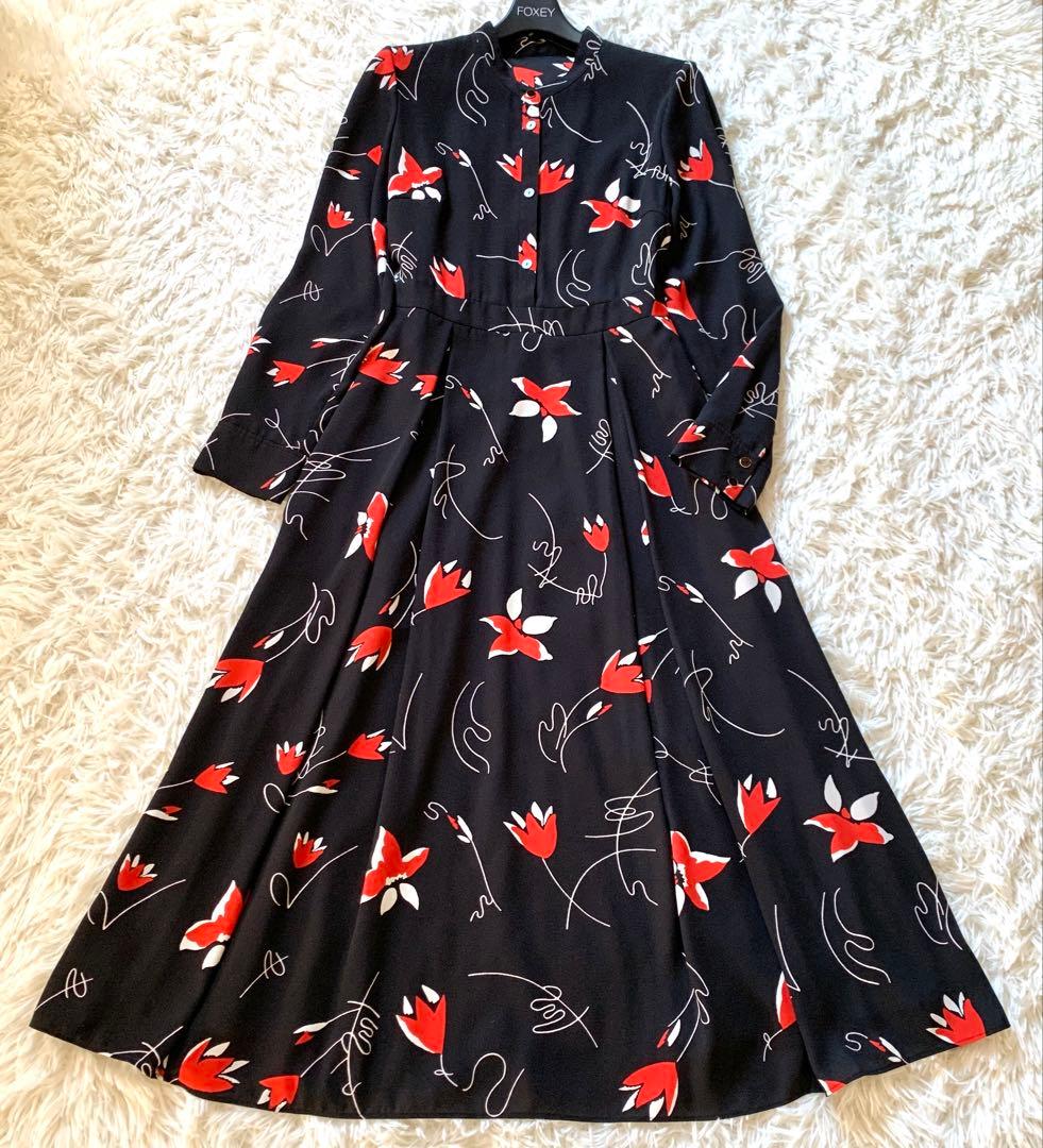 美品✨矢田亜希子さん着用 ダイアグラム ボックスタックプリントワンピース