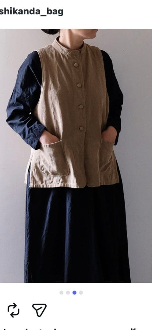 takeshikanda ベスト　綿麻　新品未使用