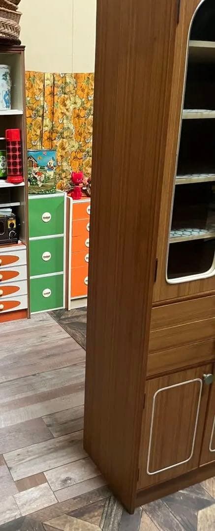 アーチ型 飾り棚 食器棚 水屋 キャビネット 昭和レトロ当時物 インテリア