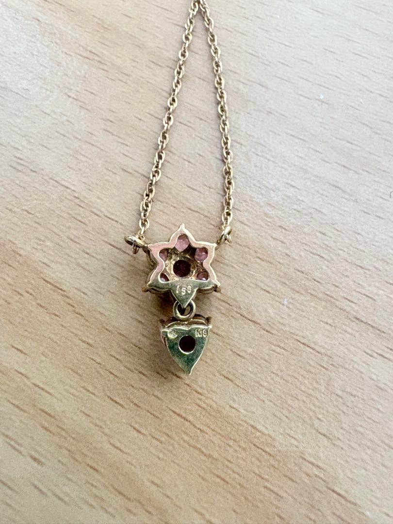 【k18】　love&hate ネックレス　 ピンクサファイア　箱付