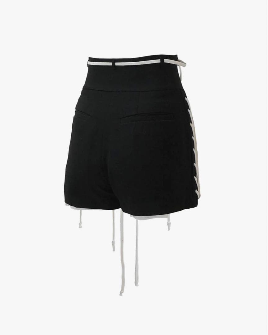 theredthread S lace up shorts black Sサイズ