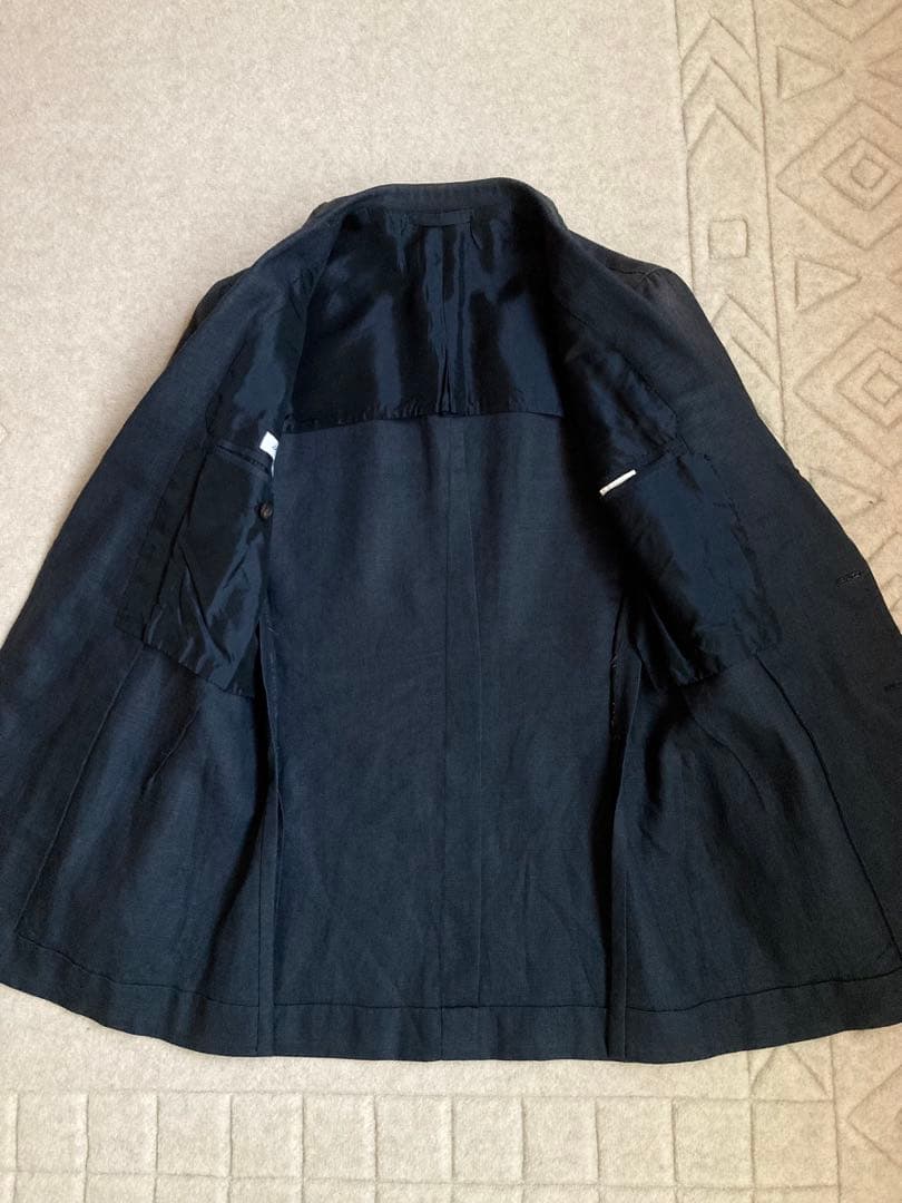 アルフォンソシリカ テーラードジャケット 44 ネイビー 麻