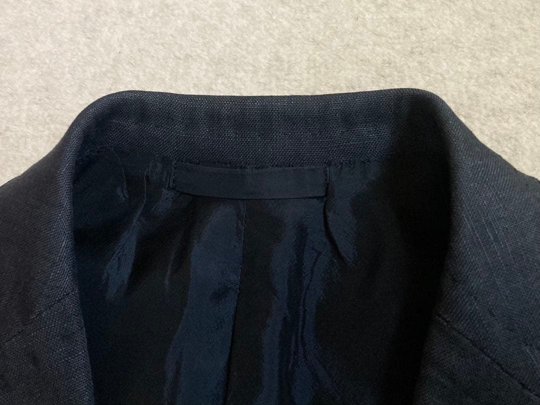 アルフォンソシリカ テーラードジャケット 44 ネイビー 麻