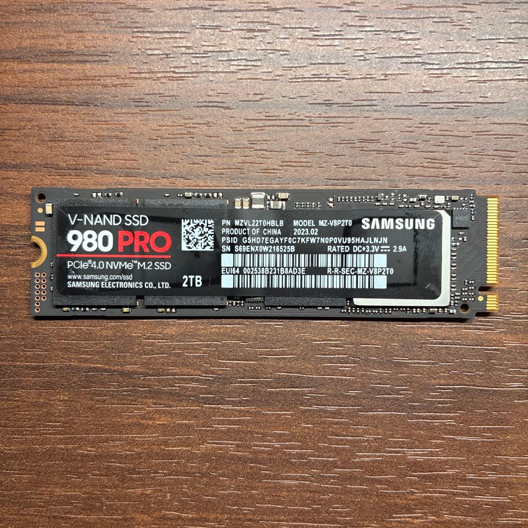 0*0様 2TB SAMSUNG 980 PRO PCIe4.0 NVMe M.