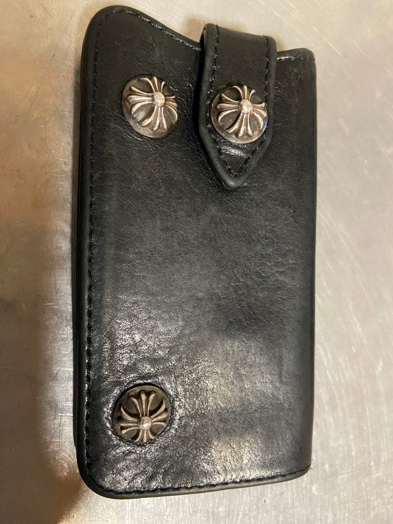CHROME HEARTS クロムハーツ　クロスボールボタン　レザーキーケース