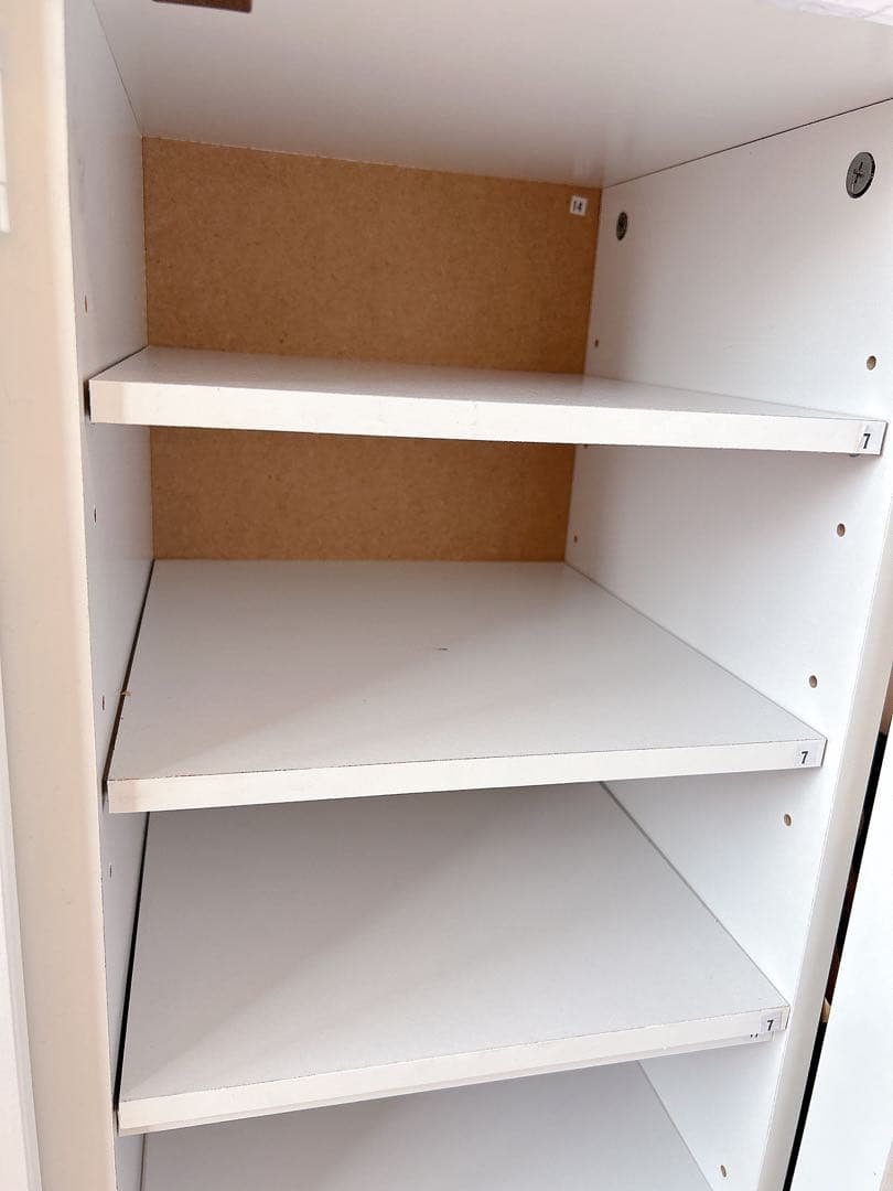 ホワイト　大理石　靴箱　シューズラック　ルーバー扉